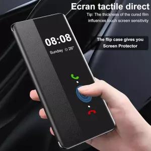 [정품] 삼성 갤럭시 S25 플러스 케이스 플립 가죽 투명 S-뷰 [터치 가능한 창] 폰 스마트 윈도우 하드 충격