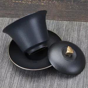 모던 블랙 도자기 선물세트 거실용 다기세트 고급