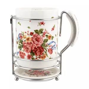 로즈 허니문 물받이 수저통 원형