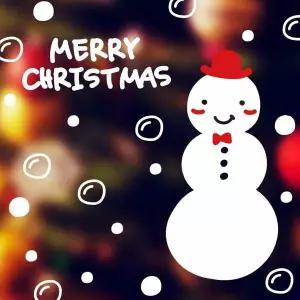 크리스마스 데코 그래픽스티커 방울방울 눈사람 (중)