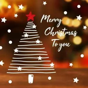 크리스마스 데코 그래픽스티커 라인 트리 (중)