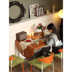 나무 식탁 작은 가구 90x60 고급스러운 월넛 콤비 휴대용 미니멀리스트 현대적이고