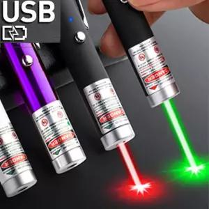 레이저 포인터 USB충전식 그린빔 팬 PPT 레이저빔 미니 반려묘 프리젠터 지시봉 사무실