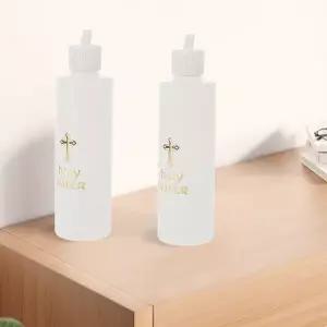 2개 세트 성수병 십자가 무늬 휴대용 가벼운 교회 세례 여행 엑소시즘 가톨릭 기독교 결혼식 부활절용