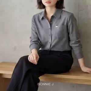 [보니제이]고급스러운 베이직 슬림핏 긴소매 셔츠 유니폼 면접