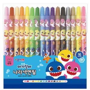 핑크퐁 상어가족 나라 색연필 16색 / 색채교육 미술놀이