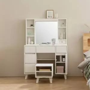 [파로마][스툴증정] 로즐리 LED 수납 서랍 화장대세트