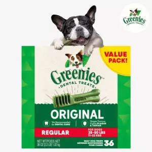 그리니즈 오리지날 레귤러 밸류팩 1.02kg 36개입 / 강아지 치석 제거 껌 간식