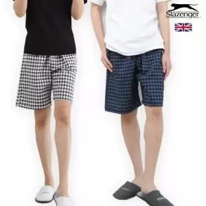 남성 여성 잔체크 5부 잠옷 바지 슬레진저 커플 면 홈웨어 파자마