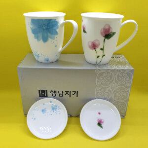 행남자기뚜껑머그/나드리본차이나4p