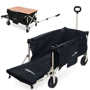 캠프365 파파웨건 더뉴 챔프 러버휠 내하중 최대 160kg 특대사이즈 캠핑 카트 뒷문 확장형