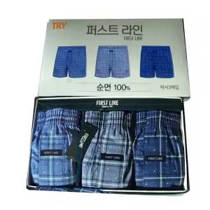 BYC남성팬티3매입 사각박서 남성팬티 니트 트렁크 115-120호