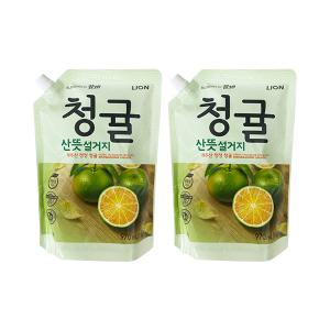 참그린 주방세제 청귤 산뜻 설거지 리필 1kg x2