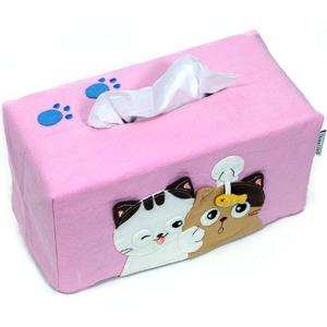 핸드메이드 고양이 캐릭터 파우치 / 소품가방 / 손가방 / 케이스 / 천연염색  / 도모꼬