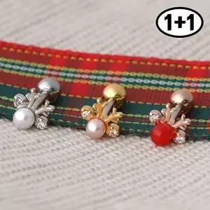 [미니아트][1+1] 크리스마스 루돌프 볼 사슴뿔 써지컬 패션 피어싱