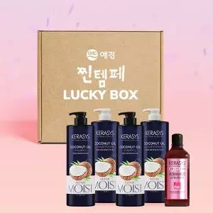 [럭키박스] 케라시스 내추럴레시피 코코넛오일 샴푸+컨디셔너 1L *4개+180ml 기획전