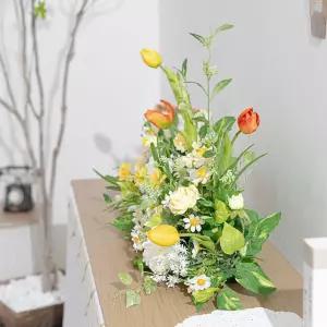 수선화 튤립 센터피스 조화 ST84_데이지 대형 80cm 인테리어 꽃 테이블 장식 소품 웨딩 촬영 행사