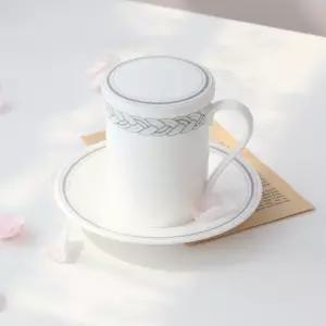 한국도자기 본차이나 이은 뚜껑머그 뚜껑받침 머그컵