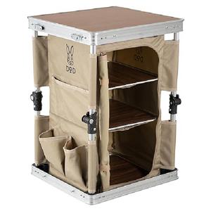 DOD 캠핑용 테이블 3단 접이식 선반 키친 테이블 TB1-071-TN