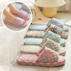 모던 3겹 면실내화 순면 코튼 거실화 실내화 여성용 겨울 슬리퍼 층간소음 미끄럼방지 실내용 고급형 프리미엄 럭셔리