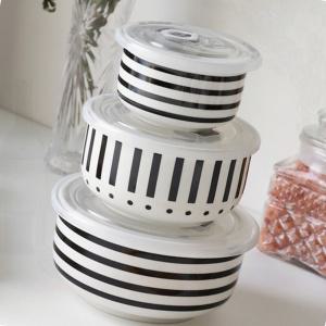 냉장고 도자기 반찬통 3개 세트 신선보관 보존력 밀폐용기