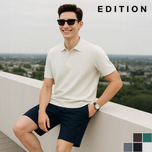 [에디션] 린넨 버튼 카라 반팔 니트 (NND2ET1994)