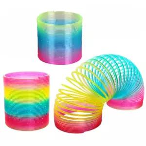 슬링키 스프링 장난감 용수철 무지개 링 놀이 칼라링 레인보우 묘기 매직 중형 소형 미니