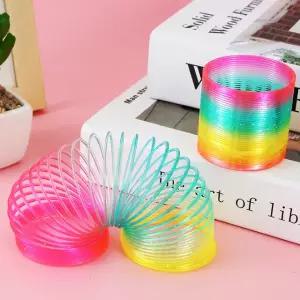 슬링키 용수철 장난감 스프링 무지개 링 놀이  레인보우칼라링 묘기 매직 미니 소형 중형