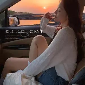 핫핑 [여름까지쭉][MADE] 블레니 스퀘어넥 부클 긴팔니트티