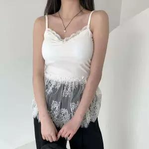 [하프클럽/]여성 레이온 이너 캡내장 밑단 레이스 나시