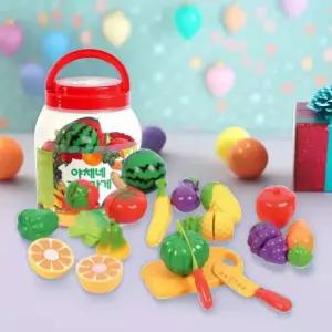 한립 소꿉놀이 야채 과일모형 장난감 세트 채소 썰기놀이 자르기 가게 직업역할 소근육발달