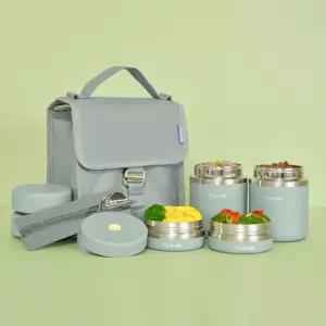 투고 보온도시락 4P + 슬림 수저세트