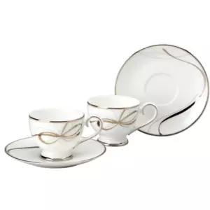 한국도자기 찻잔 예쁜 커피잔 카페 실버리본 2P 세트