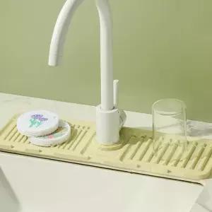 세면대 물빠짐패드 실리콘 싱크대 물고임방지 수도꼭지 드레인 매트 자동배수 깔개