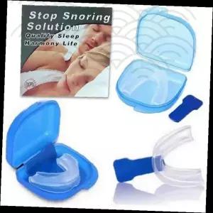 코골이 방지 마우스피스 투명 실리콘 치아 보호대 수면 개선 구강 장치 휴대용 케이스