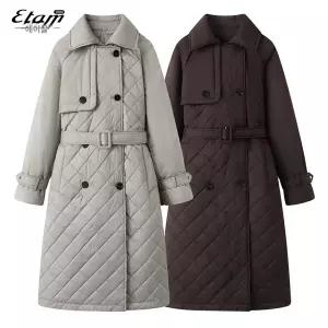 여성 퀄팅 점퍼 자켓 패딩코트 다운 트렌치 경량 롱