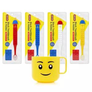 옥스포드 블럭칫솔 걸이포함ALL세트 4개 한손컵 레고 치약 칫솔 구디백 어린이집