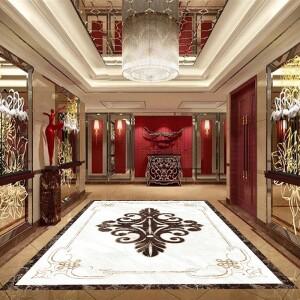 파니식 사용자 정의 3D 바닥 벽화 벽지 레트로 타일 대리석 거실 호텔  장식 PVC  접착 스티커