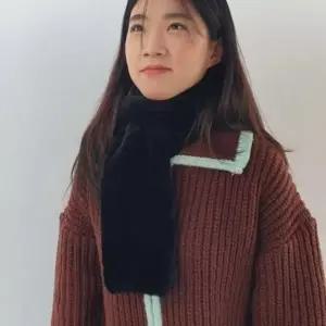 고품질 따듯해 페이크퍼 쁘띠 여성 머플러 블랙 미니 목도리 겨울 (WFK9FSS)