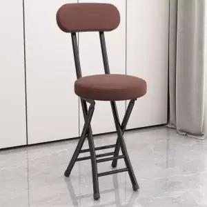 모던 홈바의자 접이식 야외 키높이 스툴 패브릭 바텐더 브라운 블랙 프레임