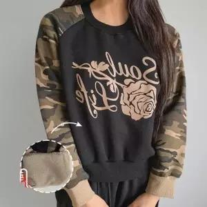 [다잇템] 여성 카모 일상 스트리트 보온 맨투맨_24013917_588872