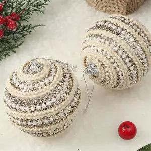 샴페인골드 장식볼 2p 10cm 진주로프 트리 오너먼트 크리스마스 소품볼 악세사리 액세서리 트리볼