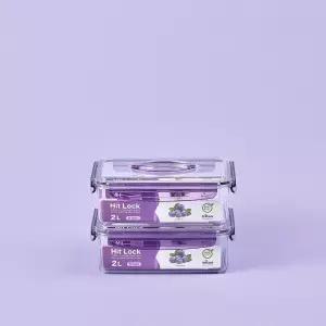 에코센스 히트락 올트라이탄 밀폐용기 대형 핸들형 직사각 2000ml 2L, 2개