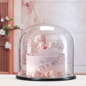 투명 글라스 유리 돔 케이스 대형 덮개 용기 트레이 받침대 프로포즈 플랫 쥬얼리 원목