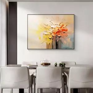 예쁜 유화꽃 북유럽풍 수작업 인테리어 거실 현관 아크릴 장미