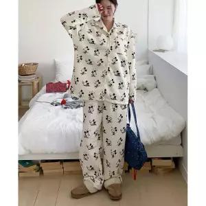 디즈니 라이센스 클래식 미키마우스 누빔 파자마 남녀 커플 잠옷 세트