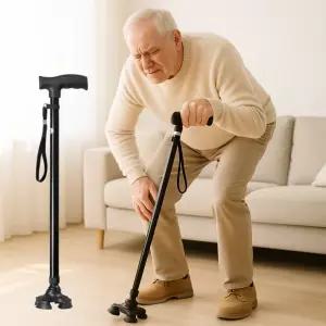 11단 길이조절 네발 지팡이 환자 의료용 보행 재활 걷기 보조기구 노인 어르신 할머니 효도
