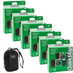후지필름 퀵스냅 플래시 400 1회 사용 35mm 일회용 카메라 플래시, 27개 노출 + 슬링거 백 (12팩)