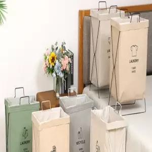 2컬러 철제 프레임 접이식 분리수거함 분리수거통 (WFKIV6G)