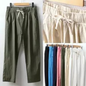 루즈핏 5195H CI 고품격린넨밴딩바지 빅사이즈의류 kpC8+4dWG